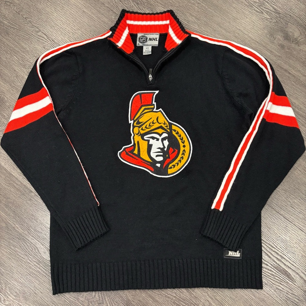 Vintage Ottawa Senators NHL Quarter Zip, Men’s Medium